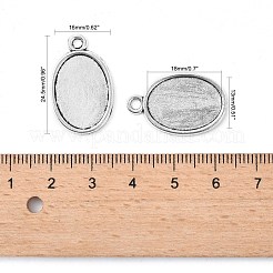 Тибетский стиль старинное серебро литые сеттинги кабошон плоский овал подвесные X-TIBEP-M022-36AS