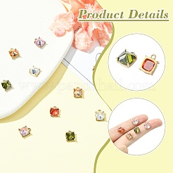 10 шт. 5 цвета латунные подвески с микропаве и кубическим цирконием&nbsp;KK-CJ0003-71