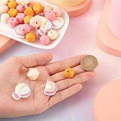 50шт 10 стиля пищевых экологически чистых силиконовых бусин&nbsp;SIL-BT0001-03