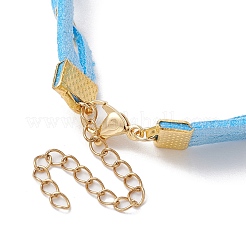 4шт. 4-цветные многорядные браслеты из искусственной замши с кольцами из нержавеющей стали 304 для женщин BJEW-JB10404