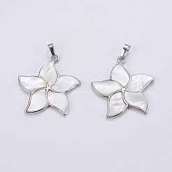 Подвески из натурального белого жемчуга SSHEL-L008-24B