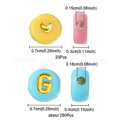 300шт 2 стиля непрозрачные акриловые бусины разных цветов MACR-YW0002-58A