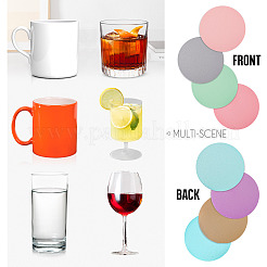 8 шт. двухцветные коврики из искусственной кожи под чашки&nbsp;DJEW-MB0001-01