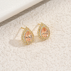 Элегантные серьги-гвоздики из стерлингового серебра s925 с кубическим цирконием JG6162