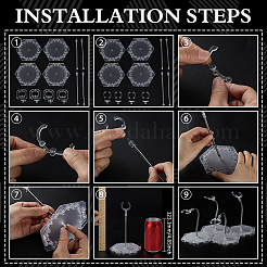 Собранные шестигранные пластиковые стенды для демонстрации фигурок с регулируемым опорным рычагом из сплава&nbsp;ODIS-WH0080-11B