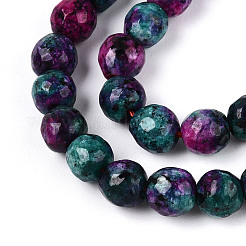 Окрашенные природные белый нефрит бисер пряди G-T139-6mm-60-20