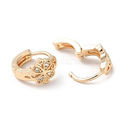 Серьги-кольца из латуни с микропаве из кубического циркония&nbsp;LS-EJEW-P238-26KCG