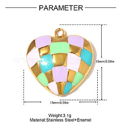 Подвески из нержавеющей стали 304 с эмалью&nbsp;STAS-OY008-81G