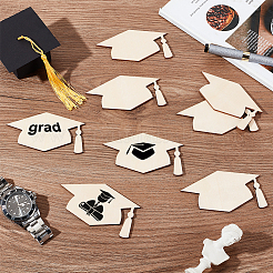 Вырезы из незавершенной деревянной выпускной шапки DIY-WH0386-40B