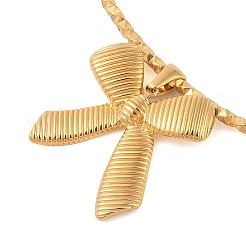 Открытое колье-чокер из нержавеющей стали 304 с подвеской-бантом для женщин NJEW-Z046-06G-02