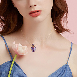 15 шт. набор для самостоятельного изготовления ожерелий с подвесками в виде флакона духов из натурального аметиста DIY-SC0014-86B