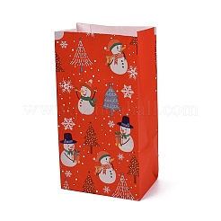 Прямоугольные бумажные упаковочные пакеты с рождественским принтом CARB-D016-01A