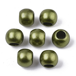 Спрей окрашены акриловыми Европейский бисером&nbsp;ACRP-WH0002-01B