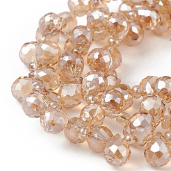 Прозрачные стеклянные бусины гальваническим пряди EGLA-F152A-PL02