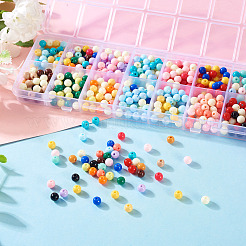560шт 14 цвета непрозрачные акриловые бусины&nbsp;SACR-TA0001-47