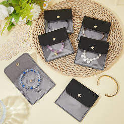 6 шт. сумки для хранения ювелирных изделий из искусственной кожи с железной кнопкой&nbsp;ABAG-CL0001-22B