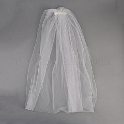 Полиэстеровая шаль на одно плечо для невесты&nbsp;AJEW-WH0816-285