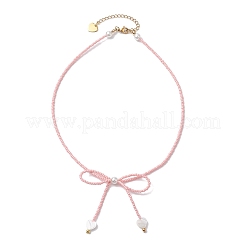 Ожерелья с подвесками из стеклянных семян для женщин NJEW-MZ00031-05