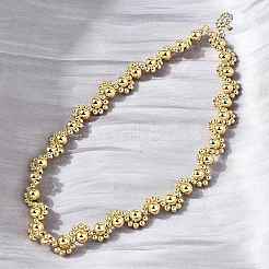 Ожерелья из латунных круглых бусин NJEW-D314-06G