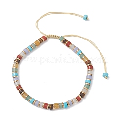 Браслеты из плетеных бусин с дисками из натуральных и синтетических смешанных драгоценных камней для женщин и мужчин&nbsp;BJEW-JB13333