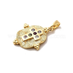 Латунные микро проложить кубического циркония подвески KK-H089-33G-02