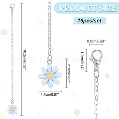 Кулон из непрозрачной смолы с цветком ромашки HJEW-AB00521