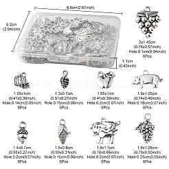 54 шт. 9 стильные подвески из сплава в тибетском стиле с фруктами&nbsp;TIBEP-FS0001-11