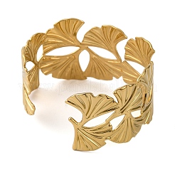 Ионное покрытие (ip) 304 нержавеющая сталь манжеты браслеты для женщин BJEW-D048-01G