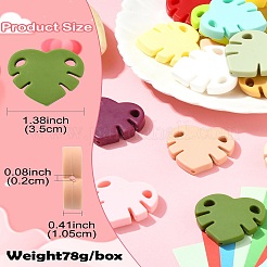 18 шт. 18-х цветные бусины из пищевого экологически чистого силикона в виде листьев монстеры&nbsp;SIL-CJ0002-76