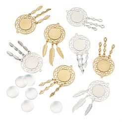 Наборы для изготовления подвесок из сплава с перьями в виде купола&nbsp;DIY-TA0011-22