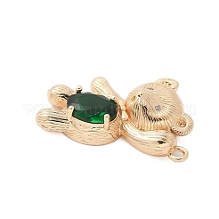 Латунные микропаве прозрачные подвески с фианитом KK-S507-14A-G