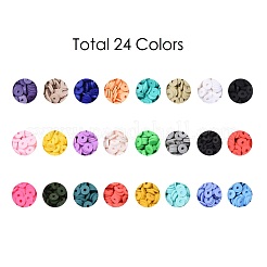 240гр 24-хцветные бусины из полимерной глины ручной работы CLAY-JP0001-10-8mm