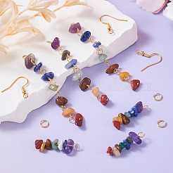 Наборы для изготовления серег с драгоценными камнями чакра своими руками&nbsp;DIY-TA0009-02