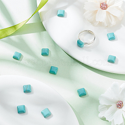 100 шт. фурнитура для поделок из окрашенного синтетического бирюзового драгоценного камня с плоской основой кабошоны&nbsp;TURQ-HY0001-03