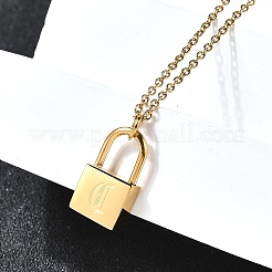 Ожерелья с подвесками из нержавеющей стали 304 Rolo NJEW-S444-01G-03