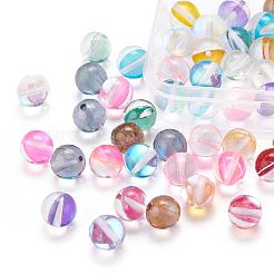 50 шт. 10 цвета синтетические бусины из лунного камня G-YW0001-08