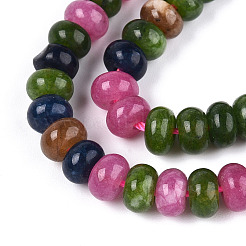 Окрашенные природные белый нефрит бисер пряди G-T139-58B-01