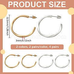 4 пара двухцветных железных сережек-гвоздиков&nbsp;EJEW-HY0001-42