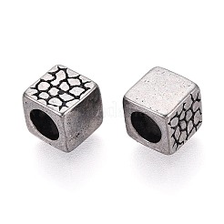 Крупные бусины с текстурой из нержавеющей стали 304 в европейском стиле&nbsp;STAS-T072-110AS