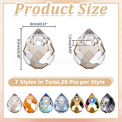 140шт 7 цвета гальванические стеклянные бусины EGLA-HY0001-17A