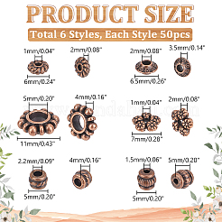 300 шт. 6 стиля бусины из сплава в тибетском стиле&nbsp;FIND-PH0020-41R