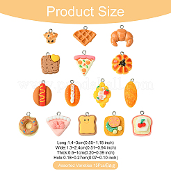 15шт 15 стиля непрозрачные подвески из смолы&nbsp;FIND-YW0005-78