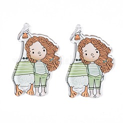 Прозрачные печатные акриловые большие подвески&nbsp;OACR-N133-007