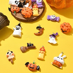 20 шт. 10 стиля подвески из непрозрачной смолы на тему Хэллоуина&nbsp;RESI-YW0001-86