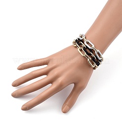 Наборы браслетов-цепочек из пластика и алюминия ccb BJEW-JB05432