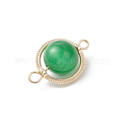 Латунные круглые подвески-соединители «кошачий глаз»&nbsp;PALLOY-JF04277