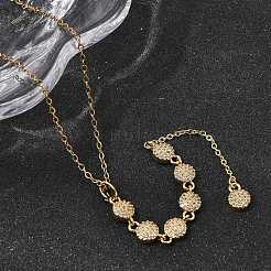 Подвеска-колье из латуни с микропаве из прозрачного кубического циркония в геометрическом стиле с кисточкой&nbsp;NJEW-P350-01A-G