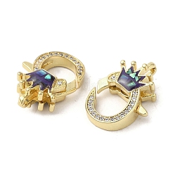 Латунный микро pave прозрачный кубический цирконий лобстер KK-K385-011G