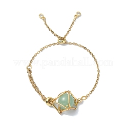 Изготовление регулируемого латунного браслета в виде мешочка макраме для держателя камня AJEW-JB01192-01