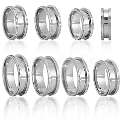 14 шт. 7 стиля 201 нержавеющая сталь рифленые кольца для пальцев&nbsp;STAS-SC0010-66